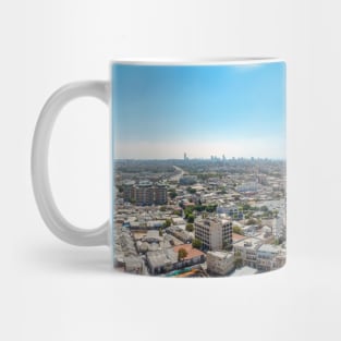 Panorama aerial view of south Tel Aviv neighborhoods and Old Jaffa Mug